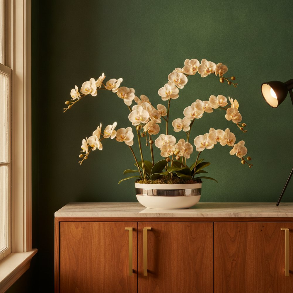 Ivory Orchid Centerpiece