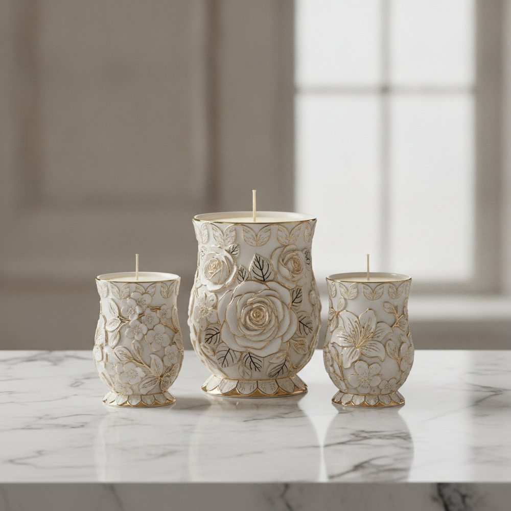 Luxury Scented Floral Candle Set