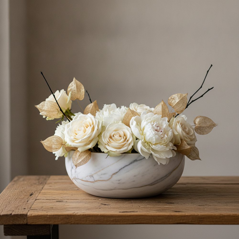 Serene Marble Decorative Bowl